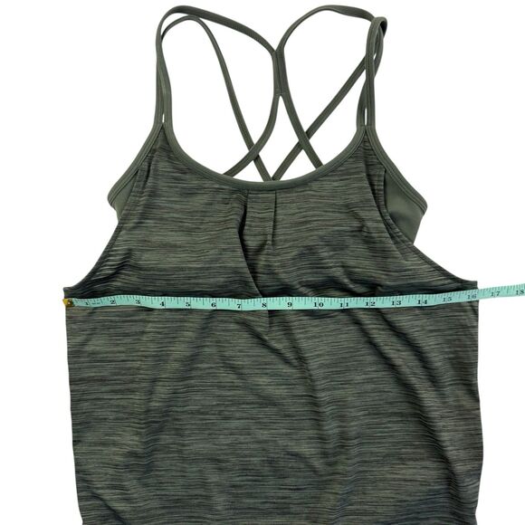 Athleta Energize Tank Top Green Heather Shadow Stripe Women XXS Built-In Bra - Picture 11 of 12